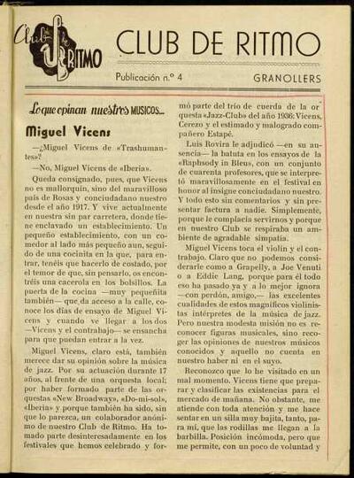 Club de Ritmo, #4, 1/7/1946 [Issue]