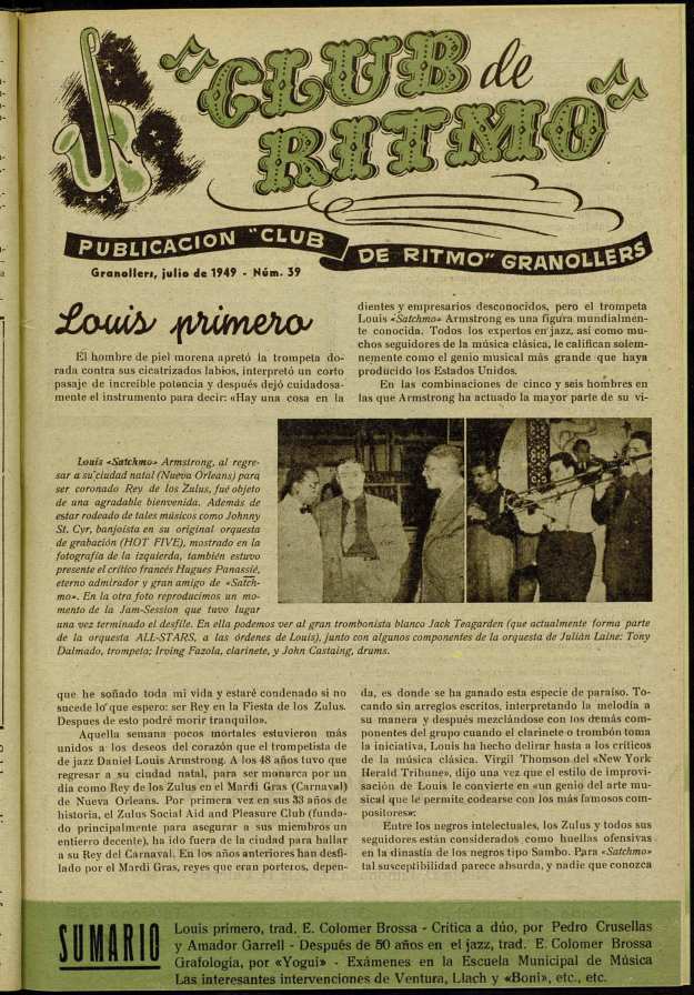 Club de Ritmo, 1/7/1949 [Issue]
