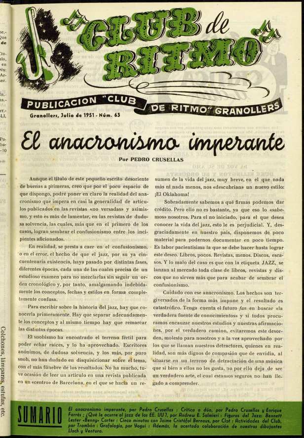 Club de Ritmo, 1/7/1951 [Ejemplar]