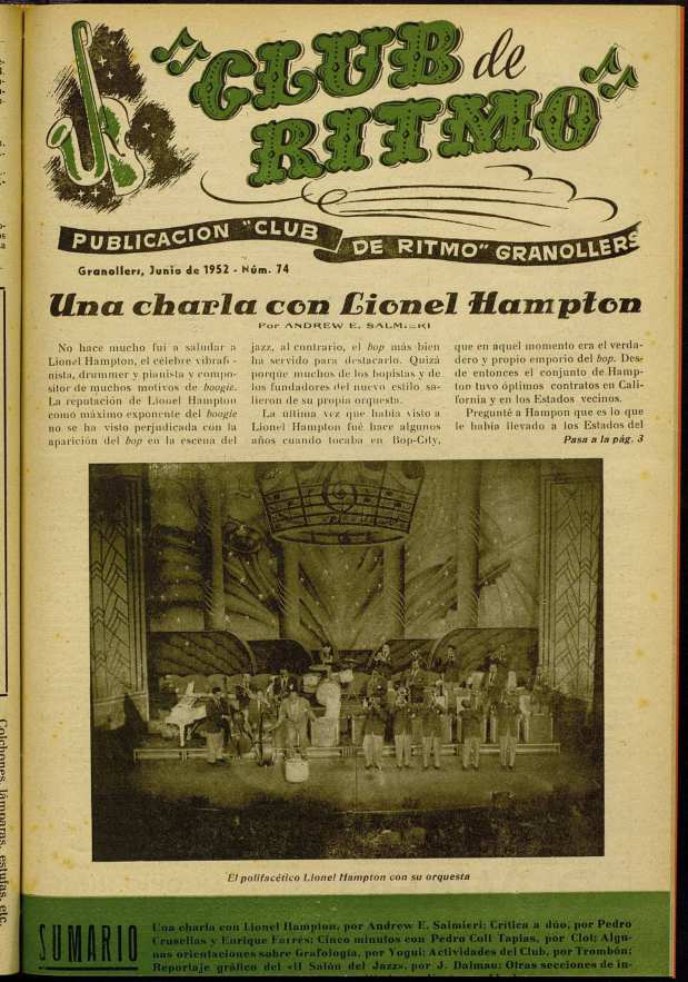 Club de Ritmo, 1/6/1952 [Ejemplar]