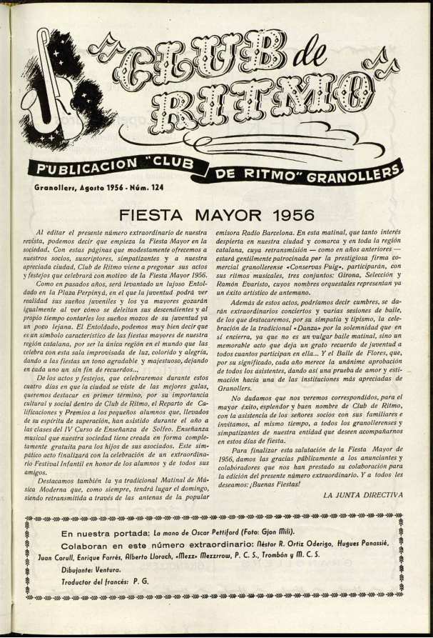 Club de Ritmo, 1/8/1956 [Issue]