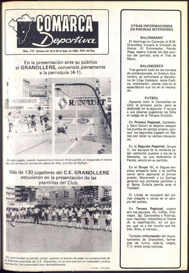 Comarca Deportiva, 20/9/1982 [Issue]