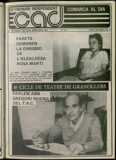 Comarca al Dia, 20/3/1981 [Issue]