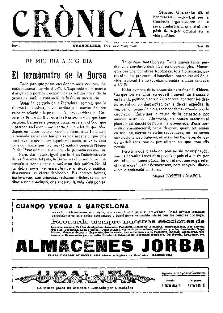 Crònica, 3/3/1930 [Issue]