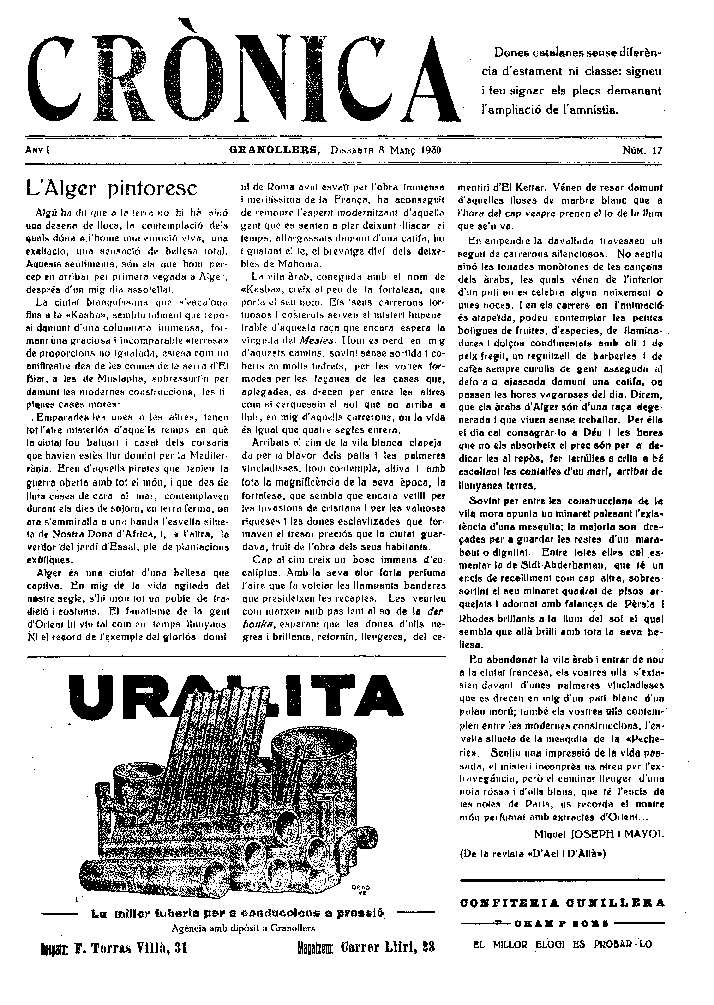 Crònica, 8/3/1930 [Issue]