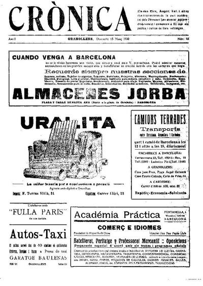 Crònica, 15/3/1930 [Issue]