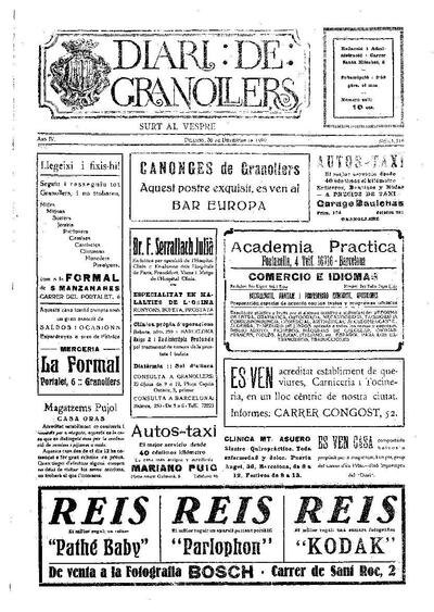 Diari de Granollers, 30/12/1929 [Issue]