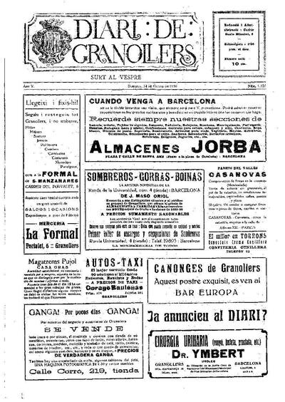 Diari de Granollers, 14/1/1930 [Issue]