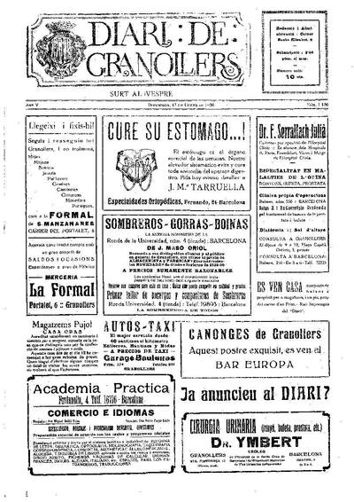 Diari de Granollers, 17/1/1930 [Issue]