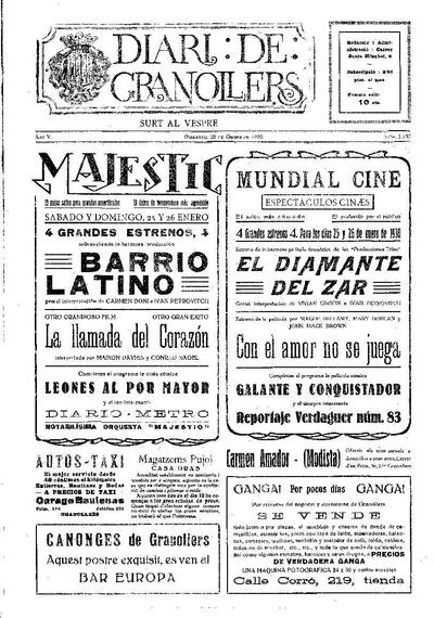 Diari de Granollers, 25/1/1930 [Issue]