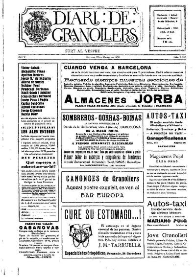 Diari de Granollers, 27/1/1930 [Issue]
