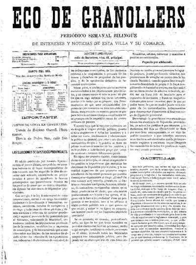 Eco de Granollers, 10/12/1882 [Issue]