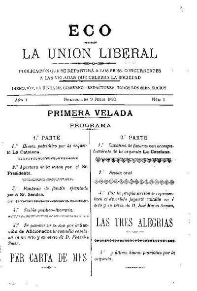 Eco de la Unión Liberal, 9/7/1893 [Ejemplar]