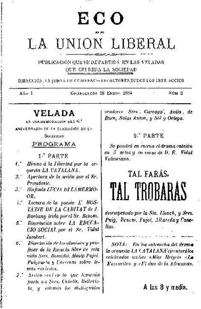 Eco de la Unión Liberal, 23/10/1893 [Ejemplar]