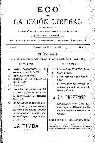 Eco de la Unión Liberal, 22/7/1894 [Exemplar]