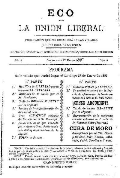 Eco de la Unión Liberal, 27/1/1895 [Ejemplar]