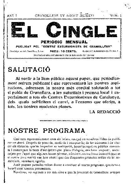 El Cingle, 15/8/1916 [Ejemplar]