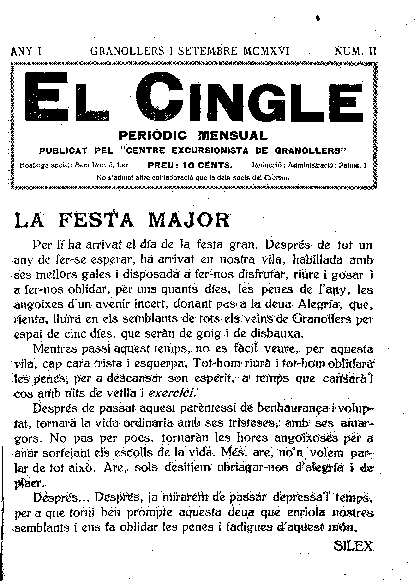 El Cingle, 1/9/1916 [Issue]