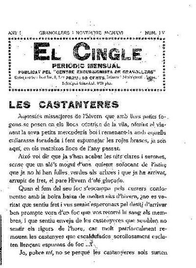 El Cingle, 1/11/1916 [Issue]
