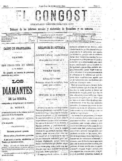 El Congost, 14/3/1886 [Ejemplar]
