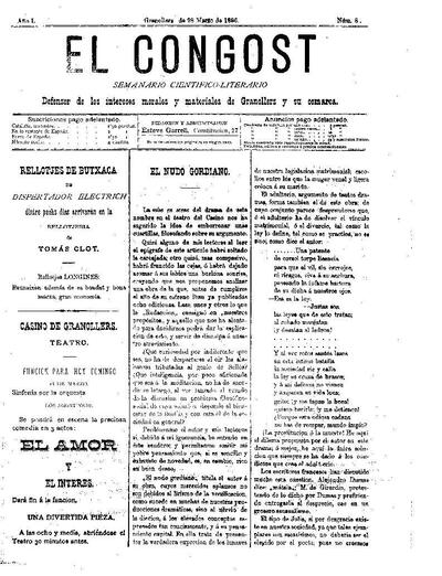 El Congost, 28/3/1886 [Ejemplar]