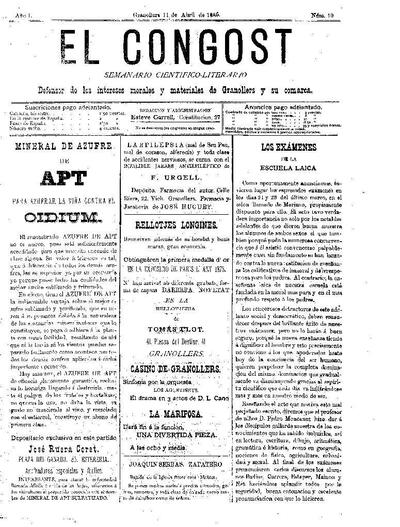 El Congost, 11/4/1886 [Ejemplar]