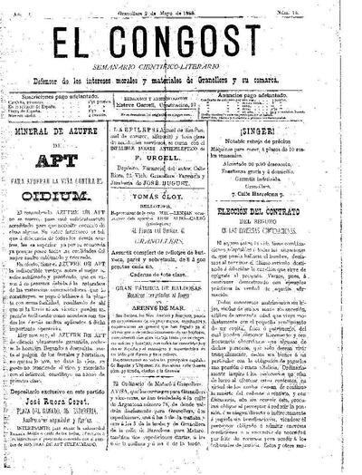 El Congost, 2/5/1886 [Issue]