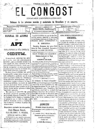 El Congost, 9/5/1886 [Issue]