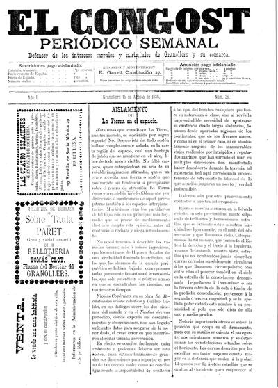 El Congost, 15/8/1886 [Issue]