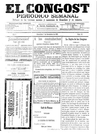 El Congost, 7/11/1886 [Issue]