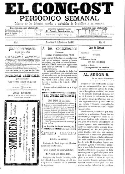El Congost, 21/11/1886 [Ejemplar]