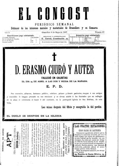El Congost, 8/5/1887 [Issue]