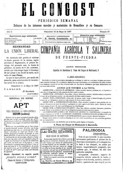 El Congost, 15/5/1887 [Issue]