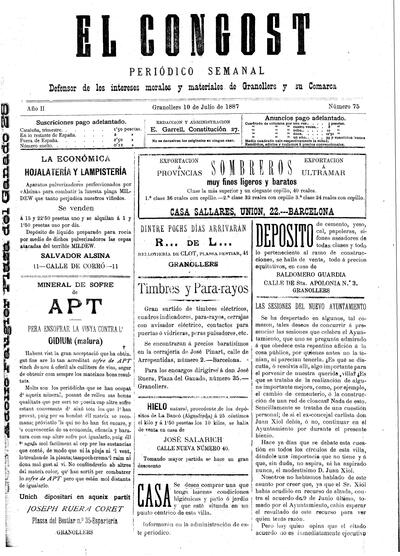 El Congost, 10/7/1887 [Issue]