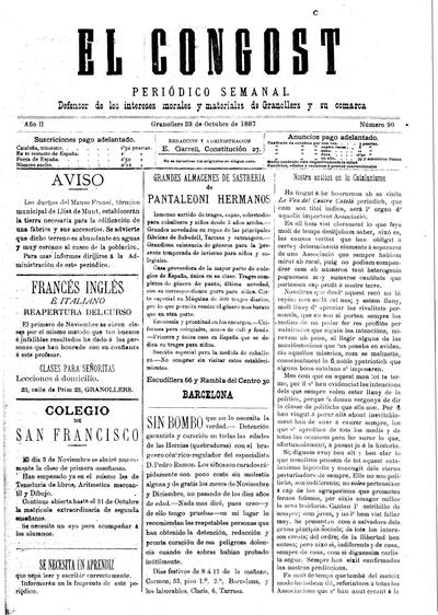 El Congost, 23/10/1887 [Ejemplar]