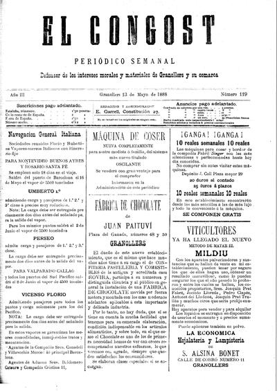 El Congost, 13/5/1888 [Ejemplar]