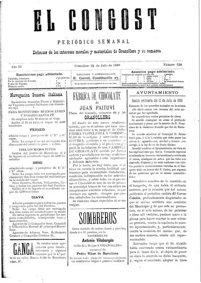 El Congost, 15/7/1888 [Ejemplar]