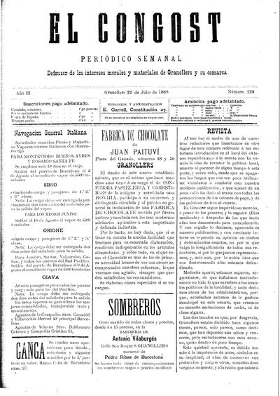 El Congost, 22/7/1888 [Ejemplar]