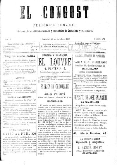 El Congost, 26/8/1888 [Ejemplar]