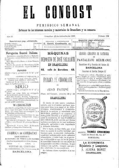 El Congost, 23/9/1888 [Ejemplar]