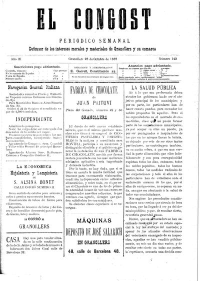 El Congost, 28/10/1888 [Ejemplar]