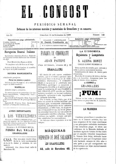 El Congost, 11/11/1888 [Ejemplar]