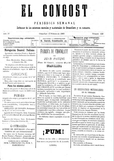 El Congost, 17/2/1889 [Ejemplar]
