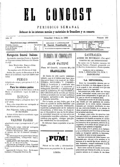 El Congost, 3/3/1889 [Ejemplar]
