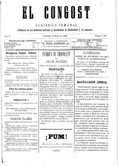 El Congost, 10/3/1889 [Exemplar]