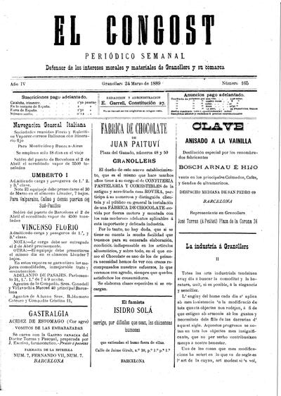 El Congost, 24/3/1889 [Ejemplar]