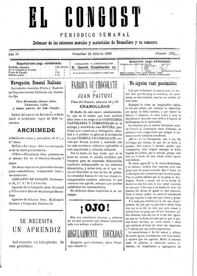 El Congost, 21/4/1889 [Ejemplar]