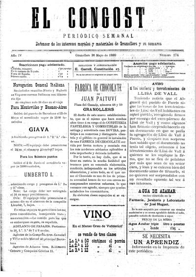 El Congost, 26/5/1889 [Ejemplar]