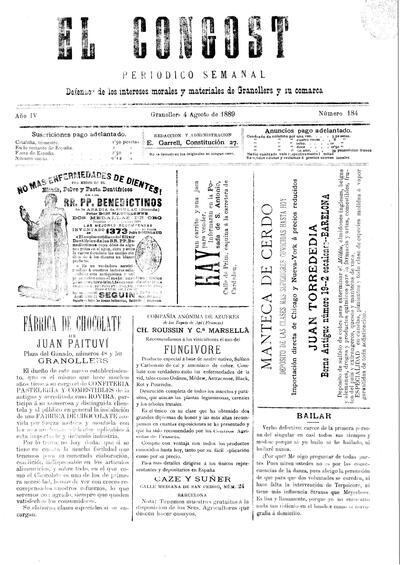 El Congost, 4/8/1889 [Exemplar]