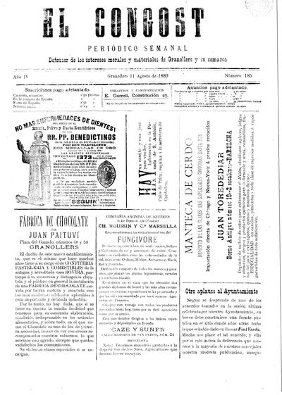 El Congost, 11/8/1889 [Ejemplar]